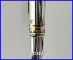 Montblanc Meisterstuck Solitaire Sterling Silver 164 Gold Trim Ballpoint Pen