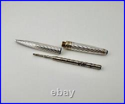 Montblanc Meisterstuck Solitaire Sterling Silver 164 Gold Trim Ballpoint Pen