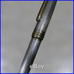 Montblanc Meisterstuck Solitaire Sterling Silver 925 Ballpoint Pen Pinstripe Pat