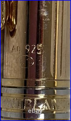 Montblanc Meisterstuck Solitaire Sterling Silver (925) Gold Trim Pen