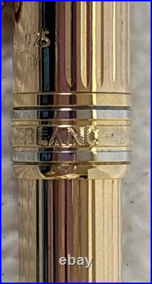 Montblanc Meisterstuck Solitaire Sterling Silver (925) Gold Trim Pen
