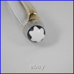 Montblanc Meisterstuck Solitaire Sterling Silver Barley 144 Fountain Pen F used