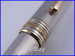 Montblanc Meisterstuck Solitaire Sterling Silver Barley Fountain Pen EF