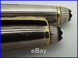 Montblanc Meisterstuck Solitaire Sterling Silver Fountain Pen & Fineliner Set