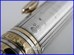 Montblanc Meisterstuck Solitaire Sterling Silver Pinstripe Ballpoint Pen F/S