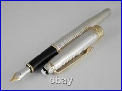 Montblanc Meisterstuck Solitaire Sterling Silver Pinstripe Fountain Pen M