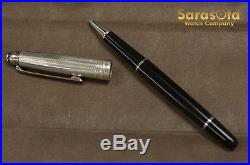 Montblanc Meisterstuck Sterling Silver 925 Cap Black Ink Ballpoint Pen
