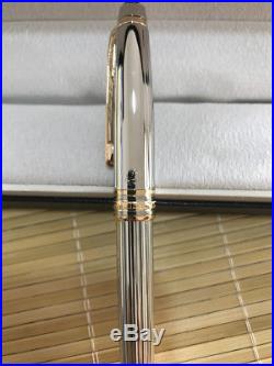 Montblanc Meisterstuck Sterling Silver Pinstripe BallPoint Pen// Authentic //