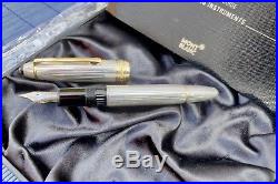 Montblanc Solitaire 146s LeGrand Sterling Silver F gold nib fountain pen