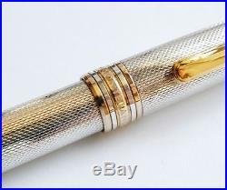 Montblanc Solitaire 163s Sterling Silver Barley & Gold Rollerball Pen New In Box
