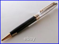 Montblanc Solitaire Doue 1641 Ballpoint Pen Sterling Silver 925 Cap Name Carved