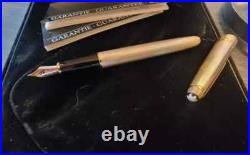 Montblanc Solitaire Fountain Pen 144S Sterling Silver Barley 18k F Pt New In Box