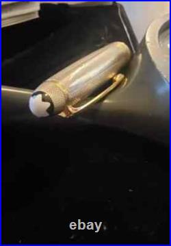 Montblanc Solitaire Fountain Pen 144S Sterling Silver Barley 18k F Pt New In Box