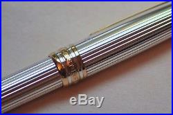 Montblanc Solitaire Pinstripe Fountain Meisterstuck Pen Sterling Silver unused