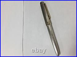 Montblanc Solitaire Rollerball Pen 163S Sterling Silver Barley & Gold New In Box