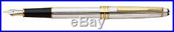 Montblanc Solitaire Sterling Silver & Gold Fountain Pen Med Pt New In Box