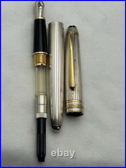 Montblanc Solitaire Sterling Silver Pinstripe, 144 Fountain Pen-VG condition