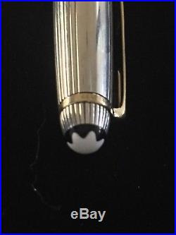 Montblanc Sterling Silver And Gold Roller Ball Pen. Excellent Condition