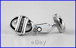 Montblanc Sterling Silver Cufflinks Oval Chain 3 Rings New Germany 105877 # 11