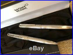 Montblanc Vintage Pair Of 2 Sterling Silver Ballpoint Pens