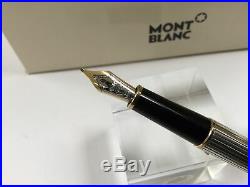 Montblanc meisterstuck 144 solitaire sterling silver fountain pen 18K medium nib