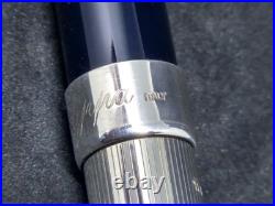 Montegrappa 1055 VI Sterling Silver Ballpoint Pen Twist Mechanism Blue Finish