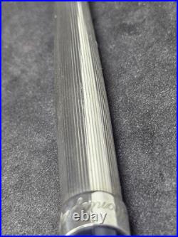 Montegrappa 1055 VI Sterling Silver Ballpoint Pen Twist Mechanism Blue Finish