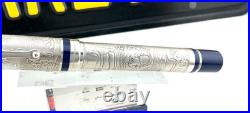 Montegrappa 1849 E W GOLD RUSH Sterling Silver Fountain Pen 18K M NEW Year2004