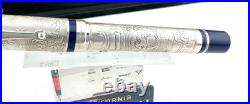 Montegrappa 1849 E W GOLD RUSH Sterling Silver Fountain Pen 18K M NEW Year2004