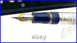 Montegrappa 1849 E W GOLD RUSH Sterling Silver Fountain Pen 18K M NEW Year2004