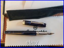 Montegrappa 1912 300 Sterling Silver Blue Marble 18k M Fountain Pen