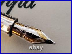 Montegrappa 1912 300 Sterling Silver Blue Marble 18k M Fountain Pen