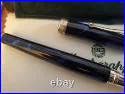 Montegrappa 1912 300 Sterling Silver Blue Marble 18k M Fountain Pen