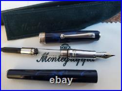 Montegrappa 1912 300 Sterling Silver Blue Marble 18k M Fountain Pen