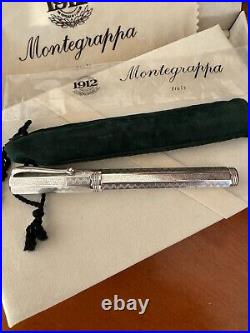Montegrappa 1912 Vintage Sterling Silver Pen Ballpoint never used