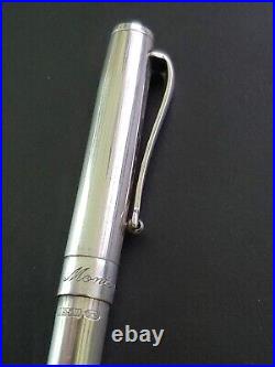 Montegrappa 1912 Vintage Sterling Silver Pin Stripe Mini Ballpoint Pen RARE