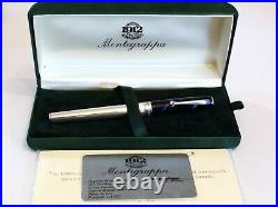 Montegrappa 300 Series Fountain Pen In Sterling Silver & Laque 18k Gold M Nib