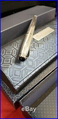 Montegrappa 300 Sterling Silver Fountain Pen With 18k Solid Gold M Bnib