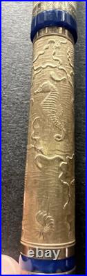 Montegrappa 925 Sterling Silver Fountain Pen with Fish & Dolphin (Ink stains)