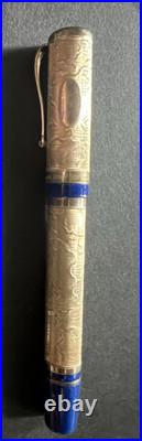 Montegrappa 925 Sterling Silver Fountain Pen with Fish & Dolphin (Ink stains)