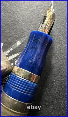 Montegrappa 925 Sterling Silver Fountain Pen with Fish & Dolphin (Ink stains)