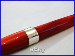 Montegrappa Classica Fountain Pen In Red With Sterling Silver & 18k Nib New