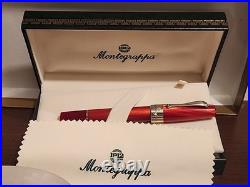Montegrappa Classica Rollerball Pen Red Celluloid / Sterling Silver In Box