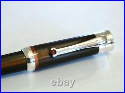 Montegrappa Desiderio Ballpoint Pen In Pearled Chocolate & Sterling Silver New