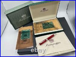 Montegrappa Emblema Red Celluloid Marble Sterling Silver Ag925 Ballpoint Pen