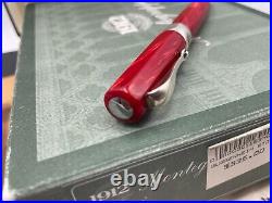 Montegrappa Emblema Red Celluloid Marble Sterling Silver Ag925 Ballpoint Pen