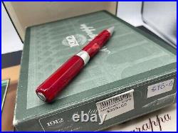 Montegrappa Emblema Red Celluloid Marble Sterling Silver Ag925 Ballpoint Pen