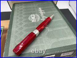 Montegrappa Emblema Red Celluloid Marble Sterling Silver Ag925 Ballpoint Pen