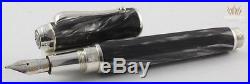Montegrappa Emblema Sterling Silver With Grey Celluloid Fountain Pen Beautiful