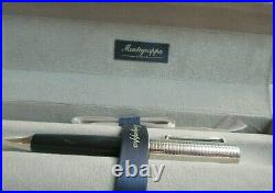 Montegrappa Espressione Black Ballpoint Pen Sterling Silver Trim